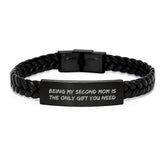 Second Mom Gifts, Inspirational Quote, Interlaced Leather Bracelet for Graduation, Gifts from Friends, Gifts for Second Mom - Image 1